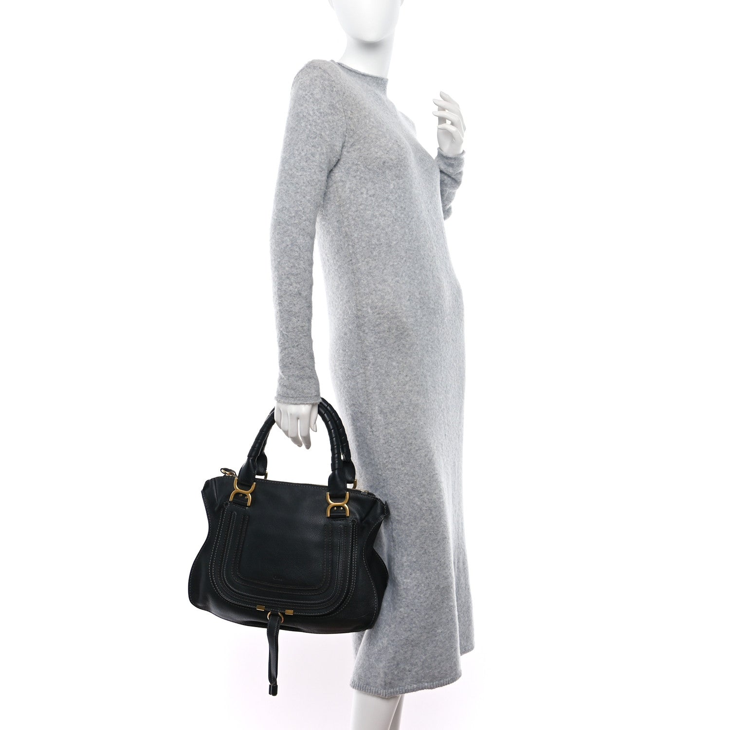 Chloe Calfskin Large Marcie Satchel Black 2 of 9