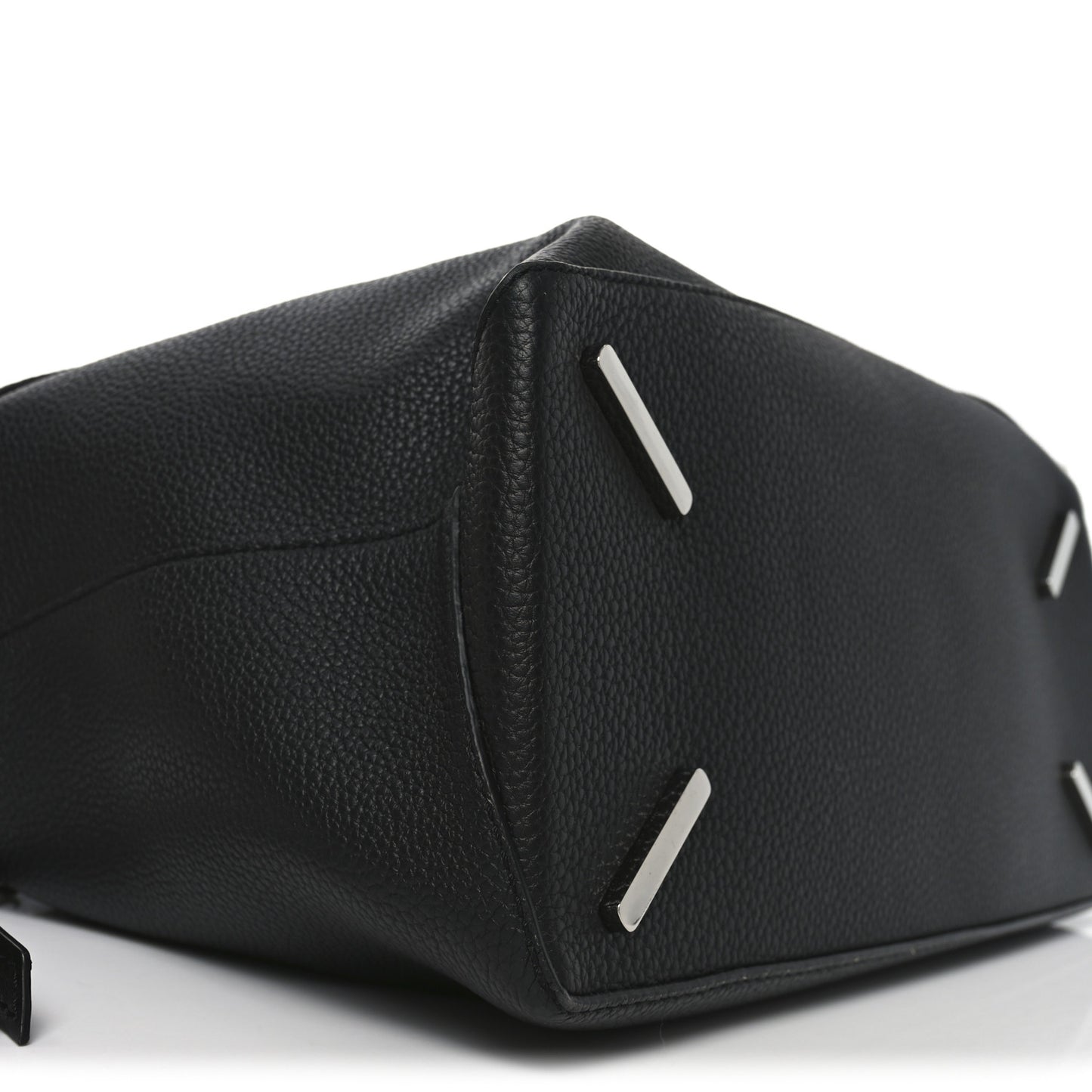 Grained Calfskin Large Puzzle Edge Bag Black