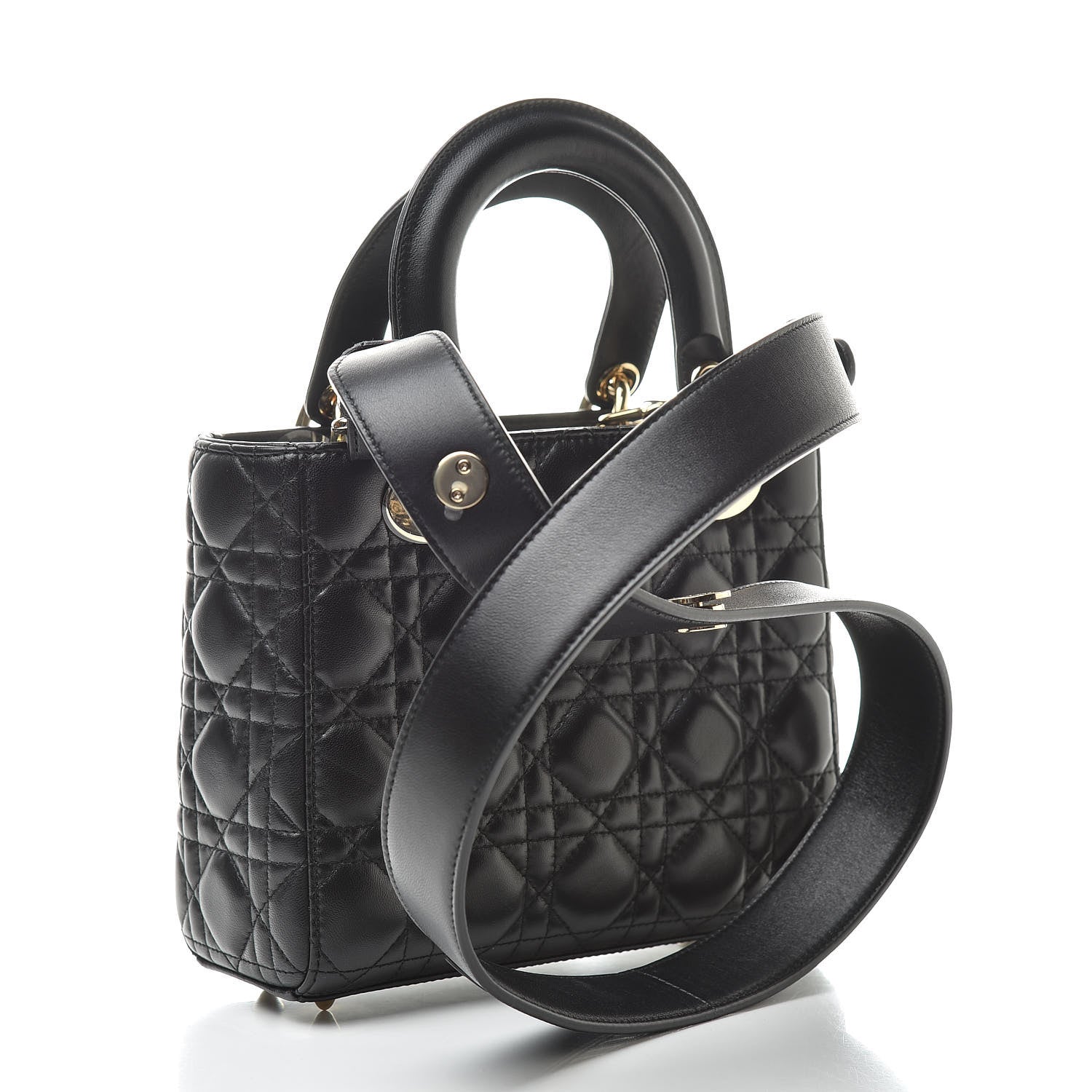 Christian Dior Lambskin Cannage Small My ABCDior Lady Dior Black 3 of 13