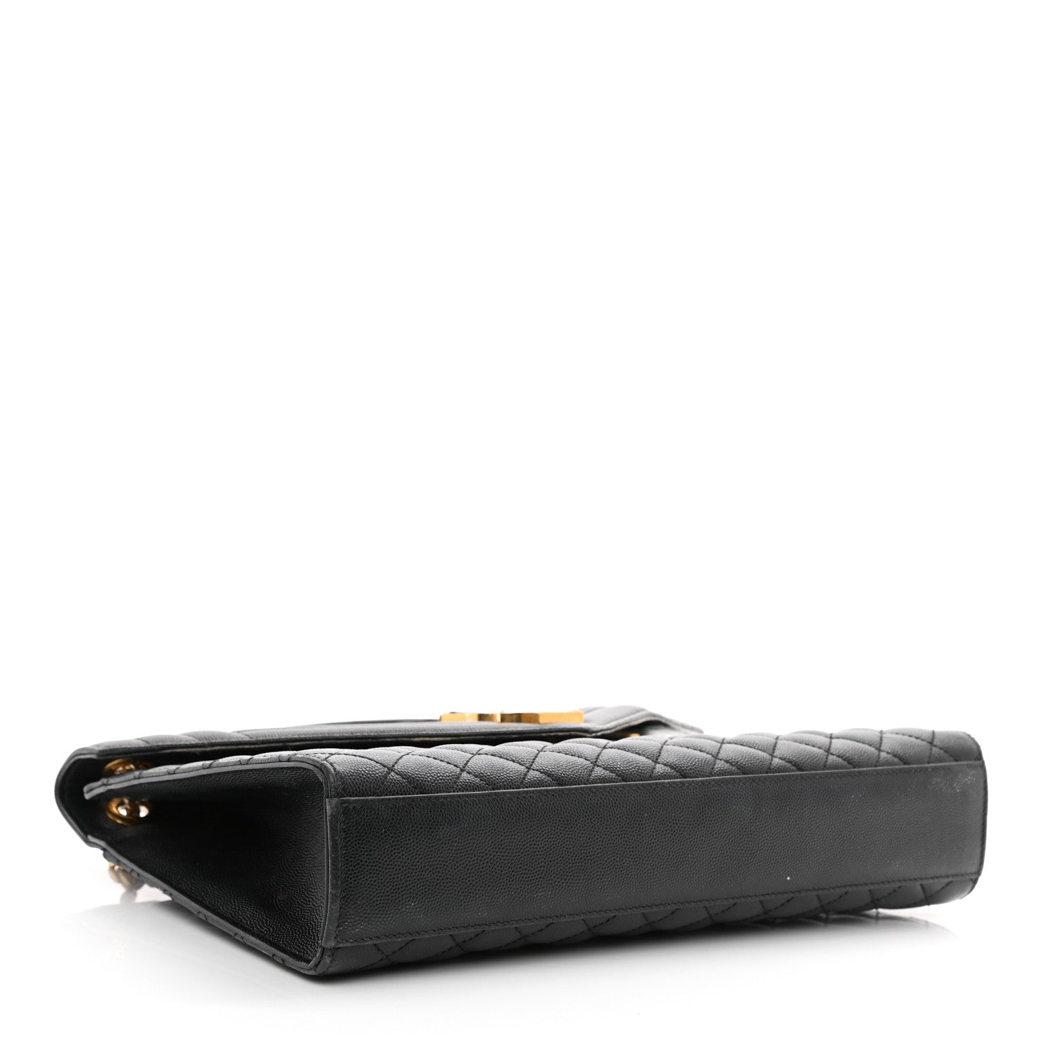 Saint Laurent Grain De Poudre Textured Mixed Matelasse Large Triquilt Monogram Satchel Black 6 of 35