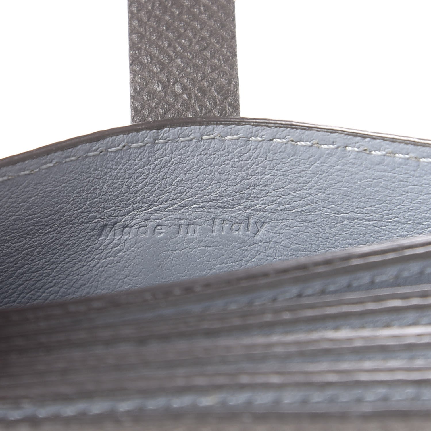 Celine Grained Shiny Calfskin Accordion Card Holder Grey 6 of 6