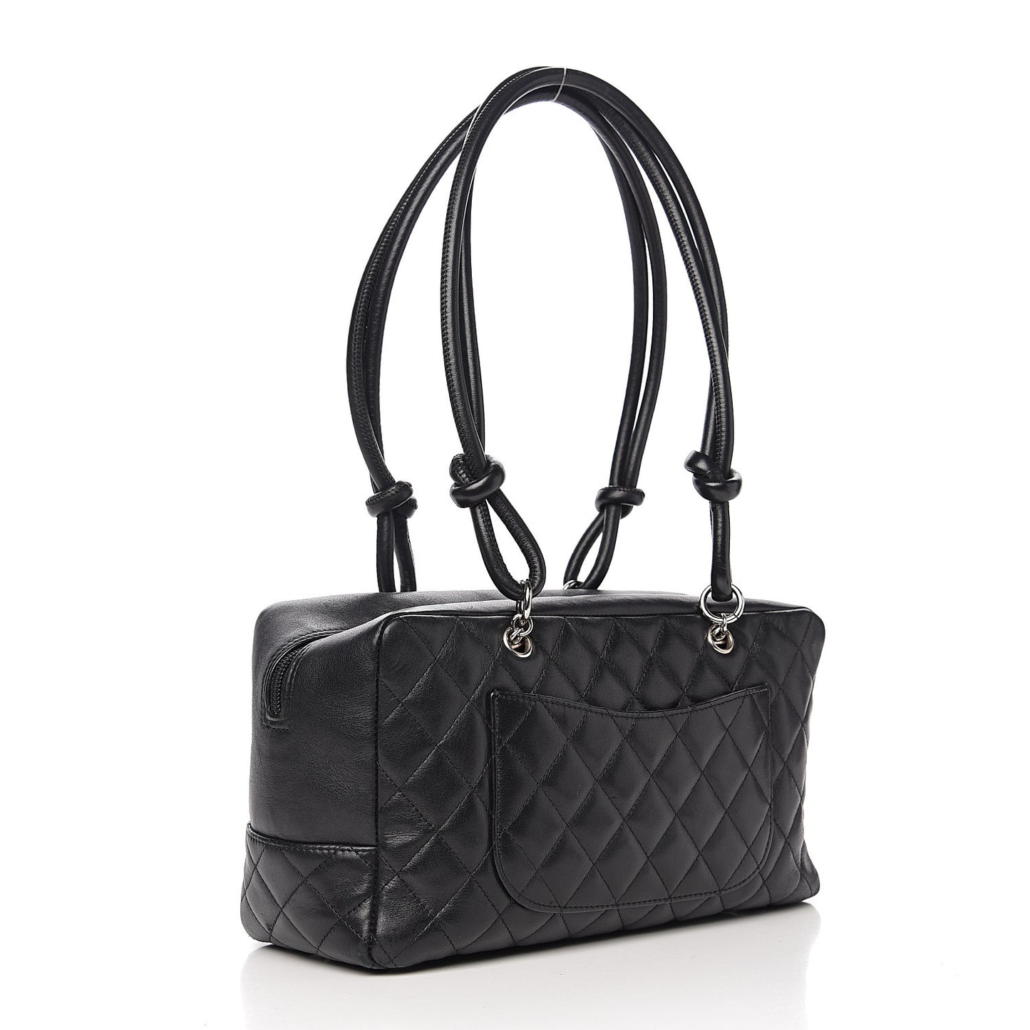 Calfskin Quilted Large Cambon Bowler Black