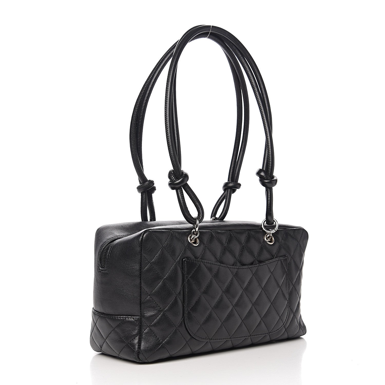 Chanel Calfskin Quilted Large Cambon Bowler Black 2 of 12