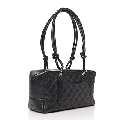 Chanel Calfskin Quilted Large Cambon Bowler Black 2 of 12