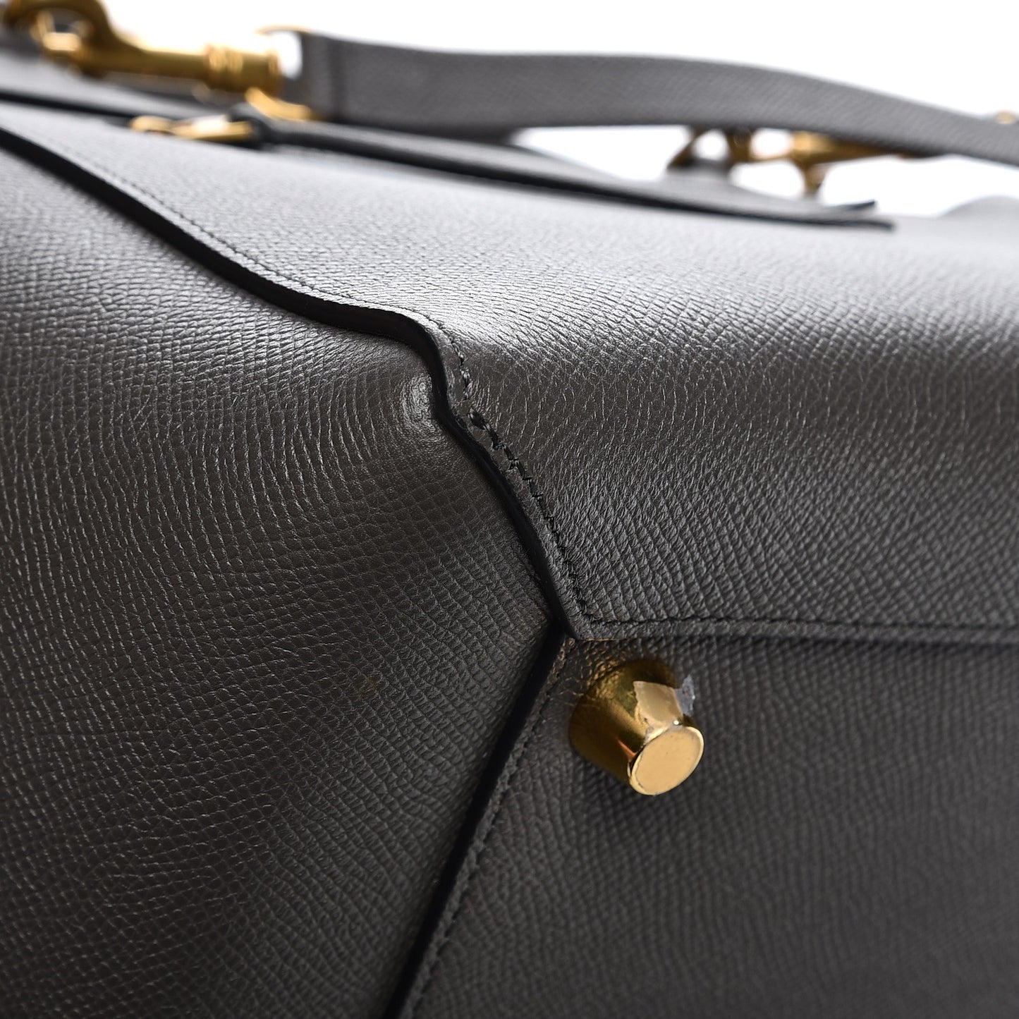 Grained Calfskin Mini Belt Bag Grey