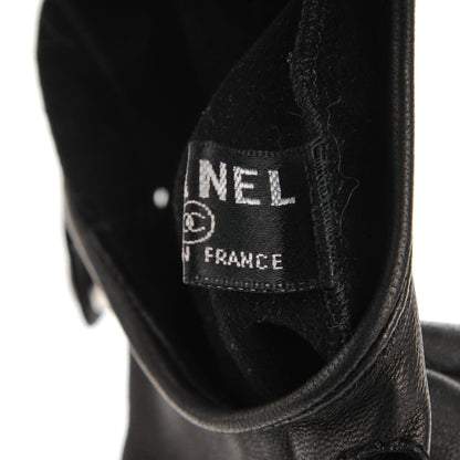 Chanel Lambskin Fingerless Gloves 7.5 Black 8 of 9