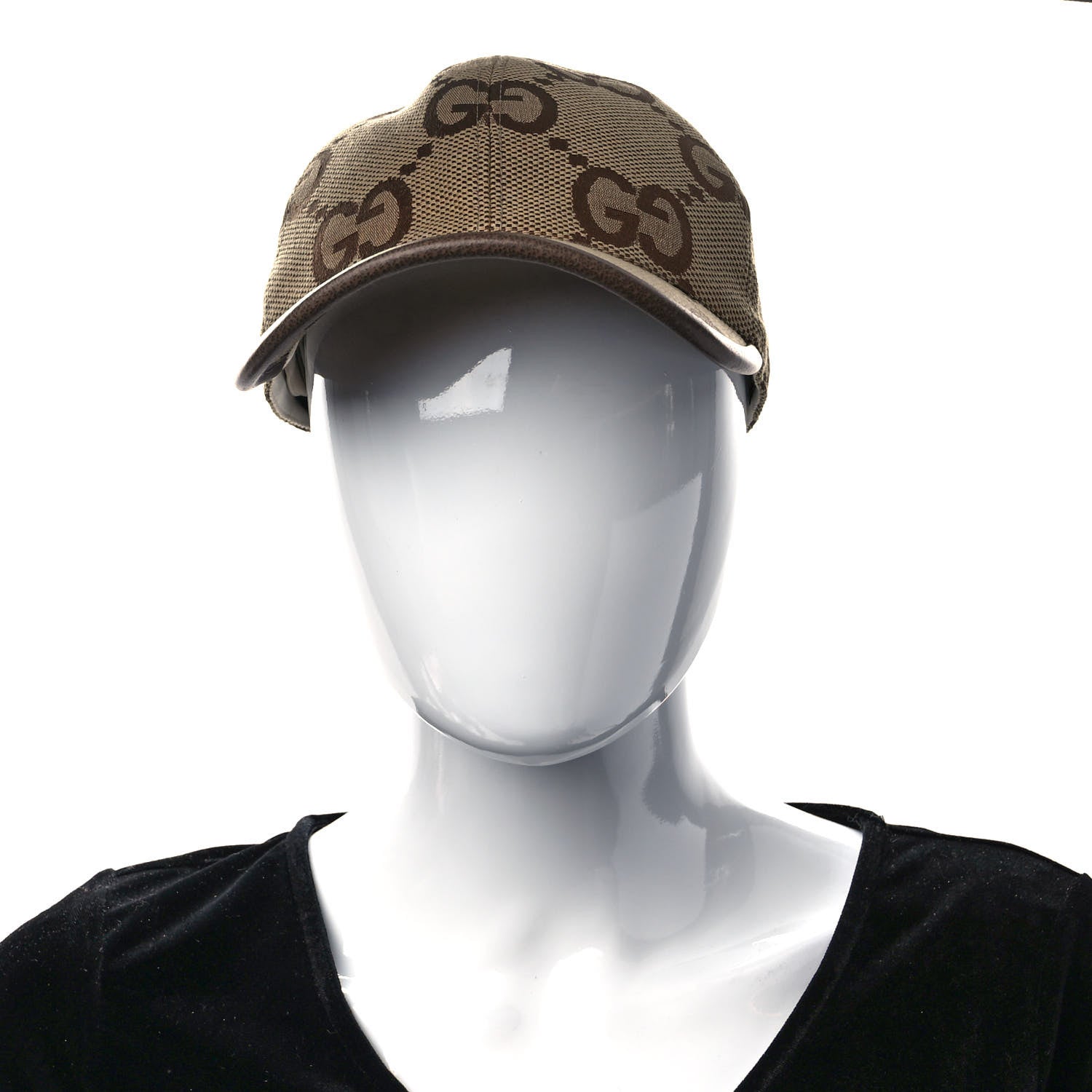 Gucci Monogram Jumbo GG Baseball Hat M 57 Camel Ebony 2 of 9