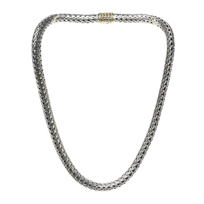 John Hardy Sterling Silver 18K Yellow Gold 7.5mm Classic Chain Necklace 3 of 5