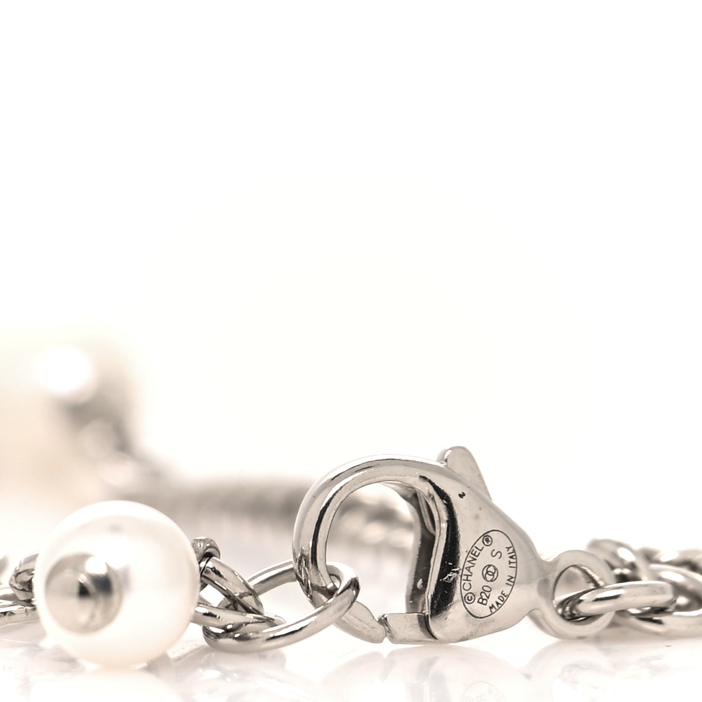 Pearl Crystal Palais Garnier CC Bracelet Silver Pearly White