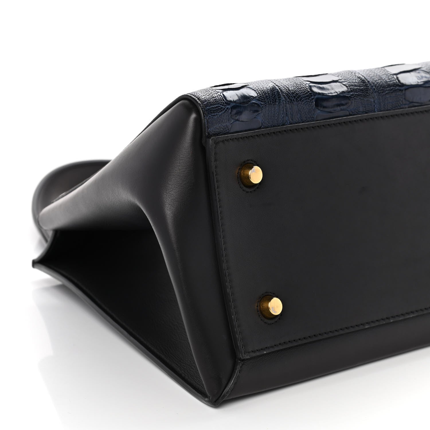 Celine Smooth Calfskin Ostrich Leg Medium Edge Shoulder Bag Black 9 of 21