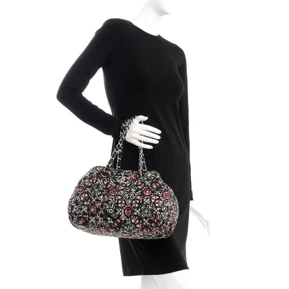 Chanel Nylon Quilted Printed Coco Bowler Black 2 of 13