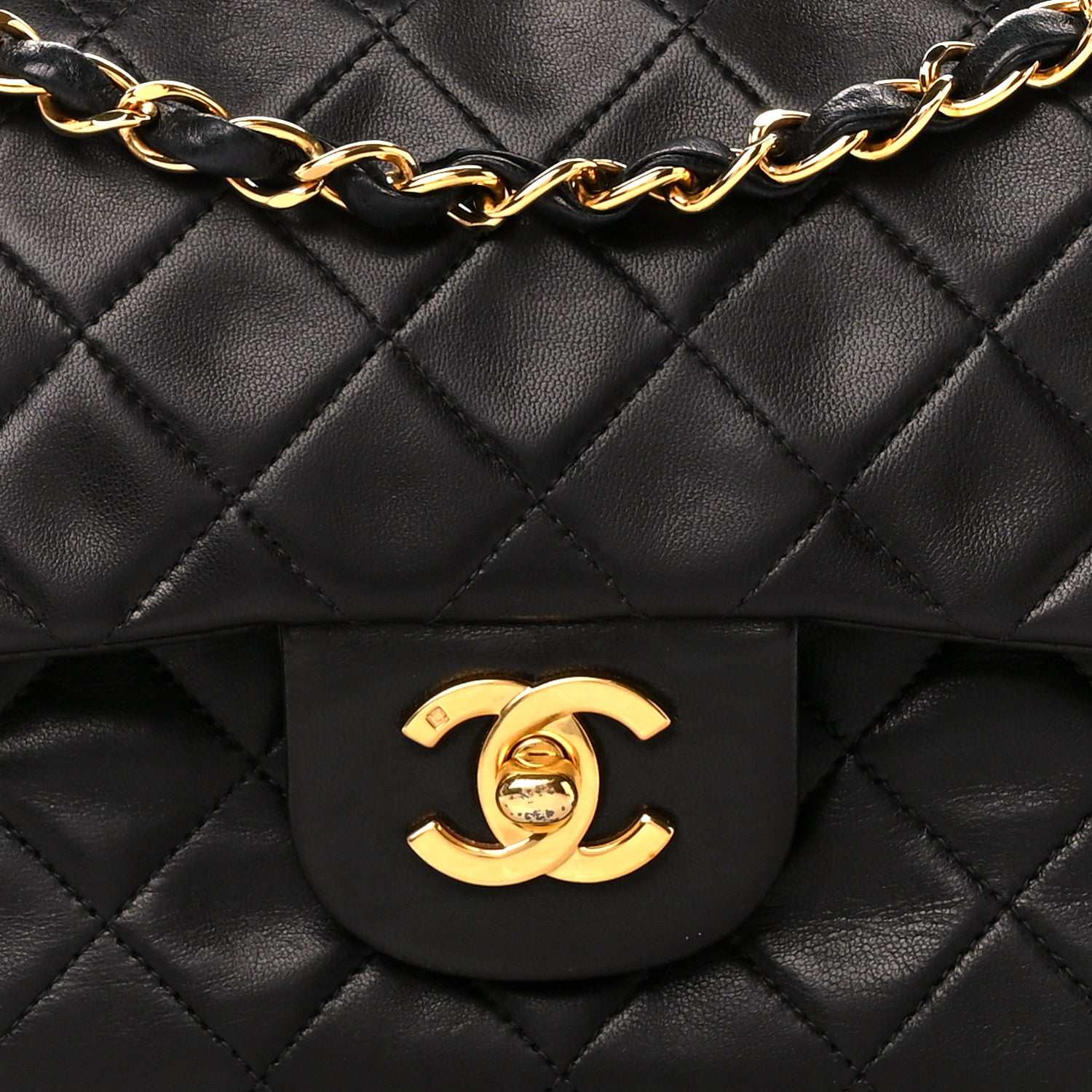Chanel Lambskin Quilted Small Double Flap Black 9 of 11