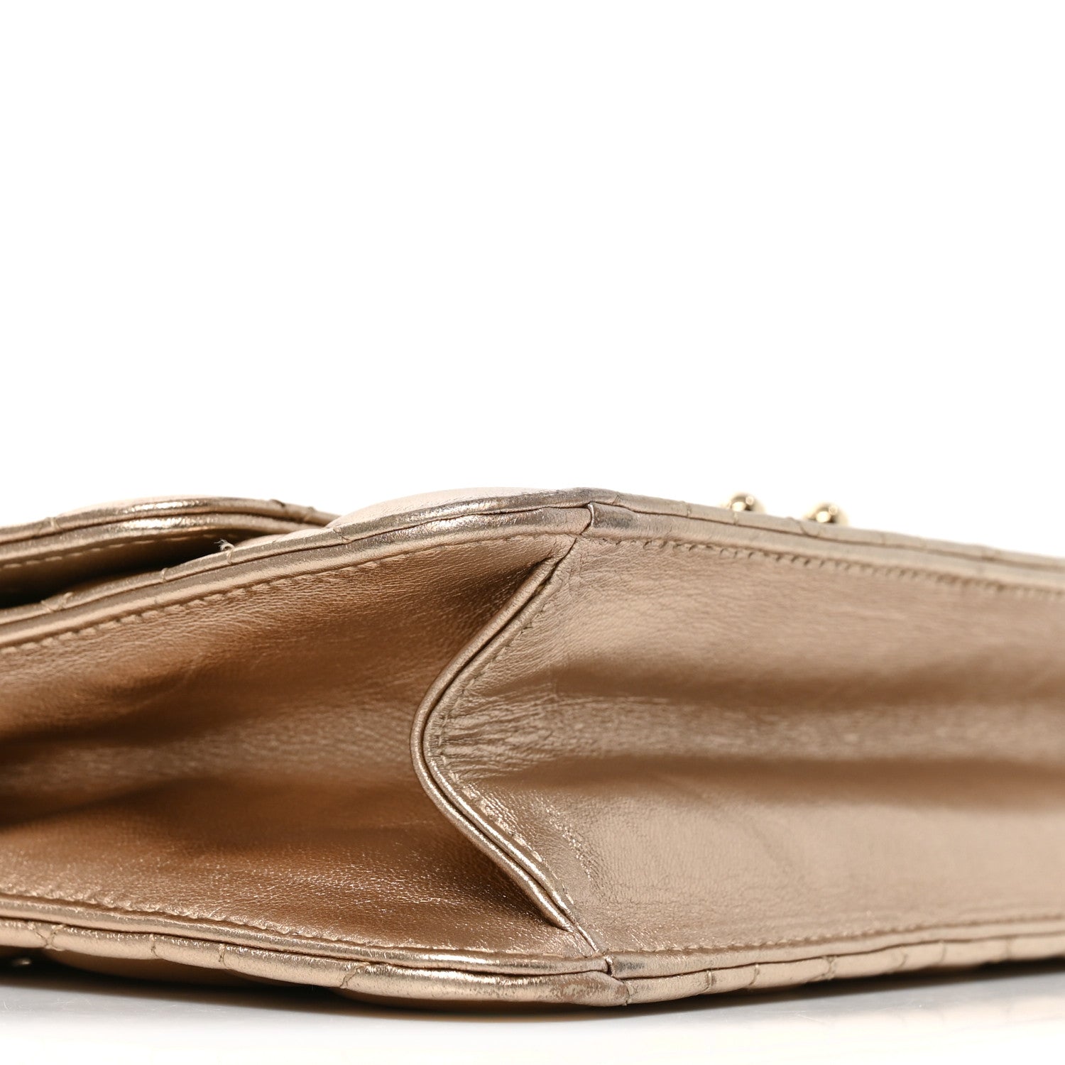 Christian Dior Metallic Lambskin Cannage Miss Dior Promenade Pouch Gold 8 of 9