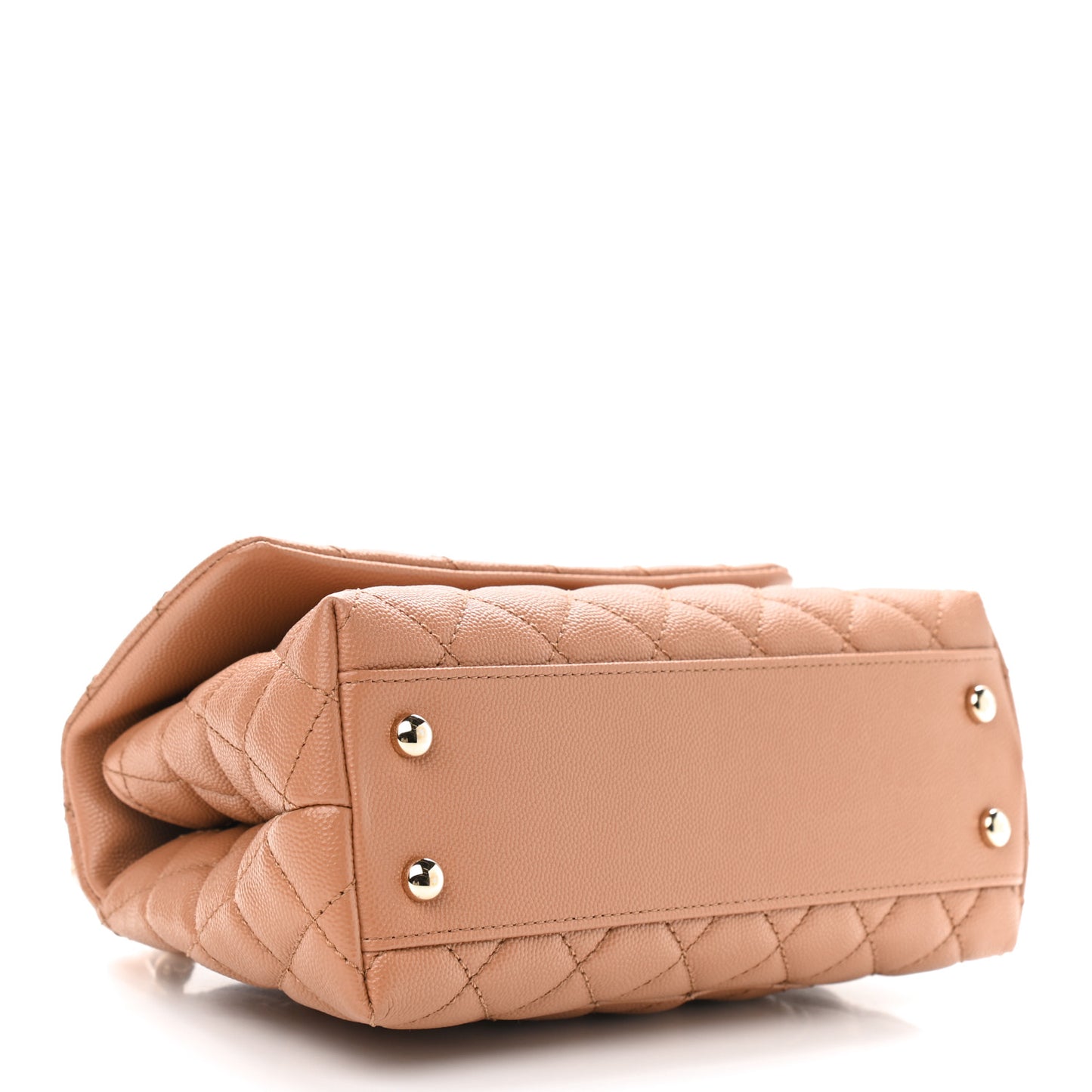 Caviar Quilted Lizard Embossed Mini Coco Handle Flap Brown