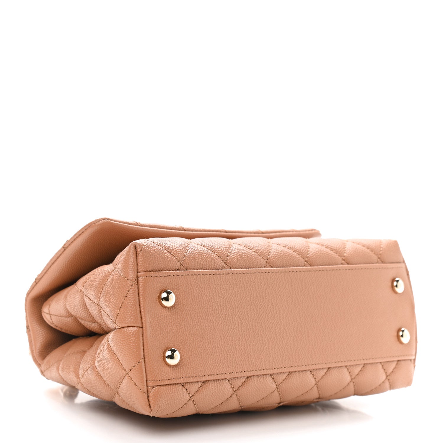 Chanel Caviar Quilted Lizard Embossed Mini Coco Handle Flap Brown 4 of 9