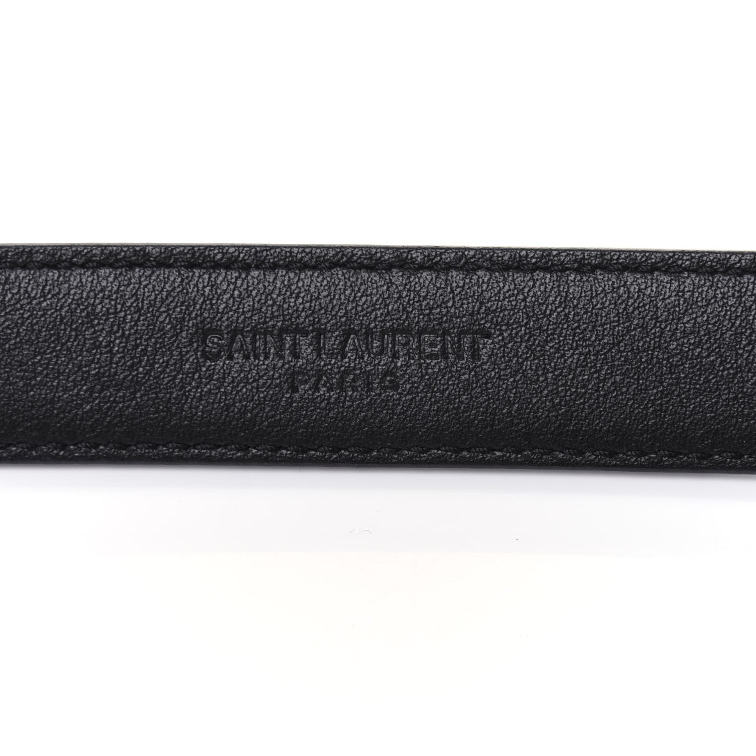Saint Laurent Smooth Calfskin Monogram Square Buckle Belt 95 38 Black 3 of 8