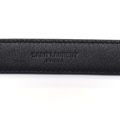 Saint Laurent Smooth Calfskin Monogram Square Buckle Belt 95 38 Black 3 of 8