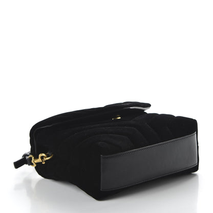 Saint Laurent Velvet Y Quilted Monogram Toy Loulou Chain Satchel French Black 4 of 11
