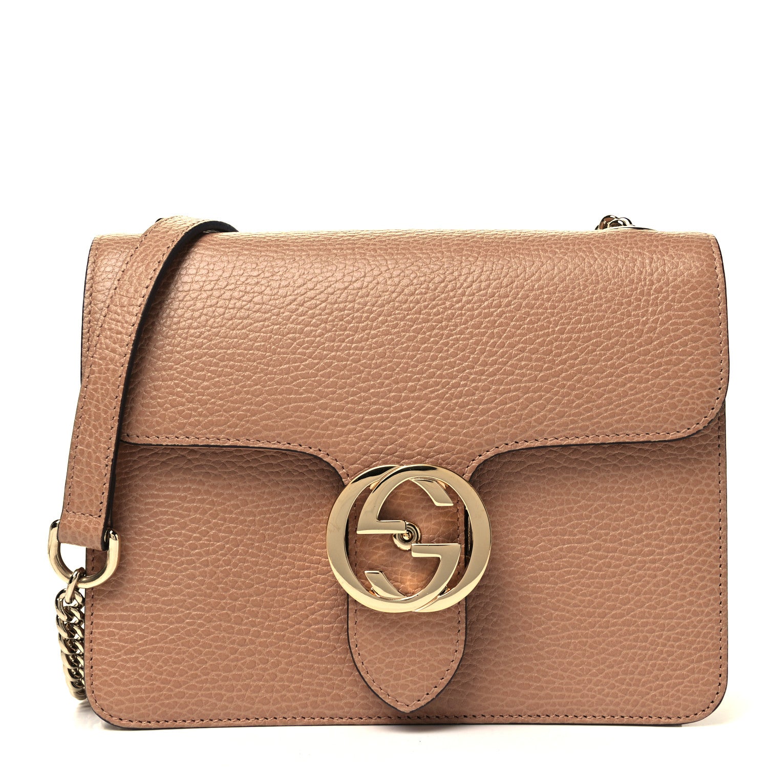 Gucci Dollar Calfskin Small Interlocking G Shoulder Bag Camelia 1 of 9