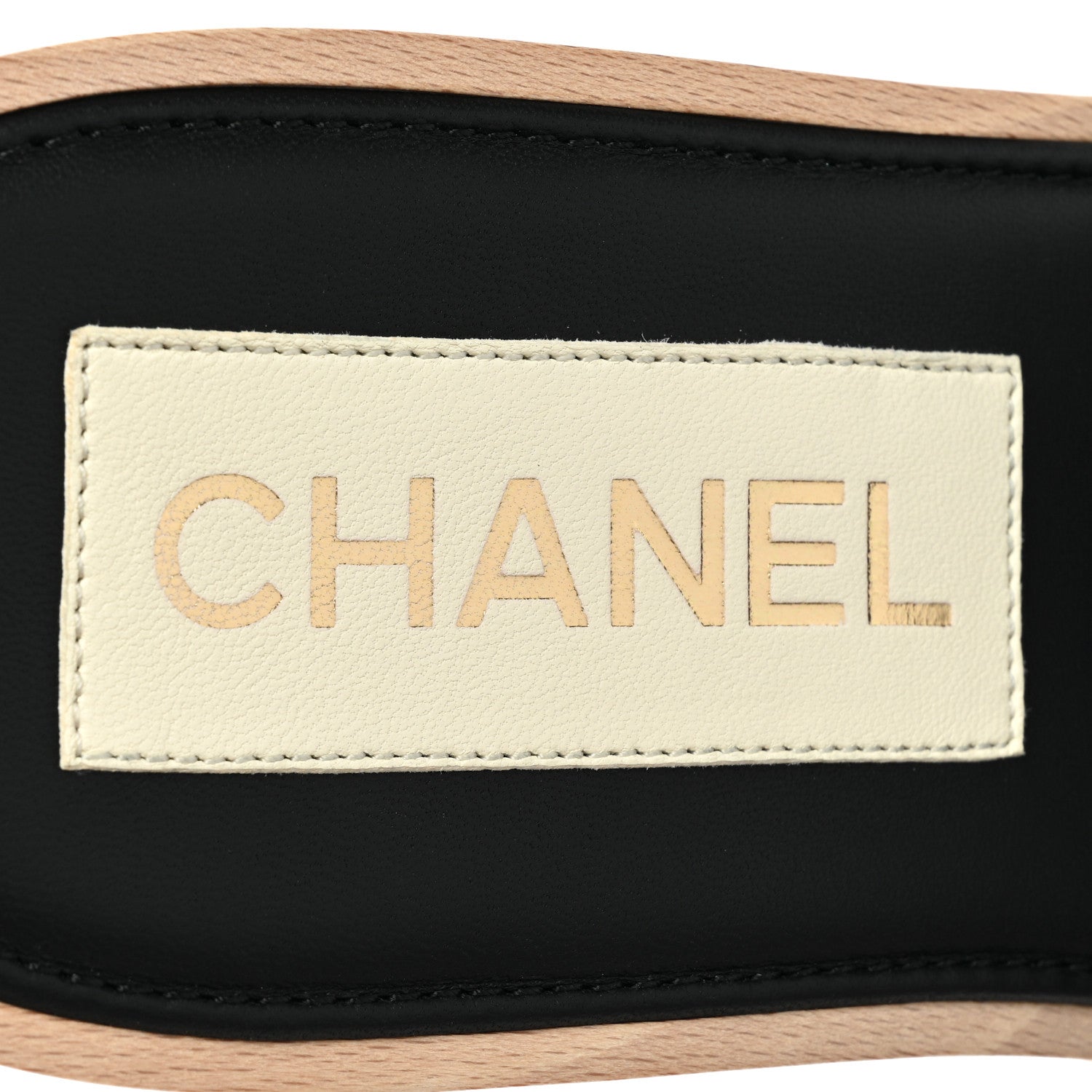 Chanel Lambskin Quilted CC Wedge Sandals 40 Black 7 of 8