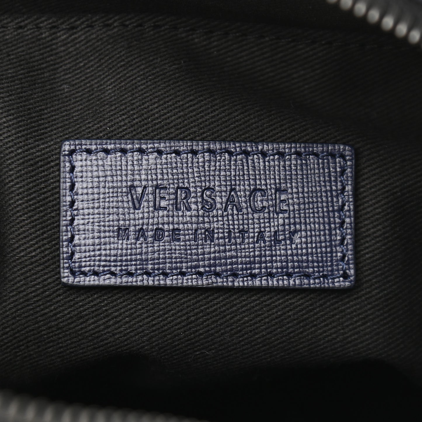 Grained Calfskin Mens Messenger Bag Blue
