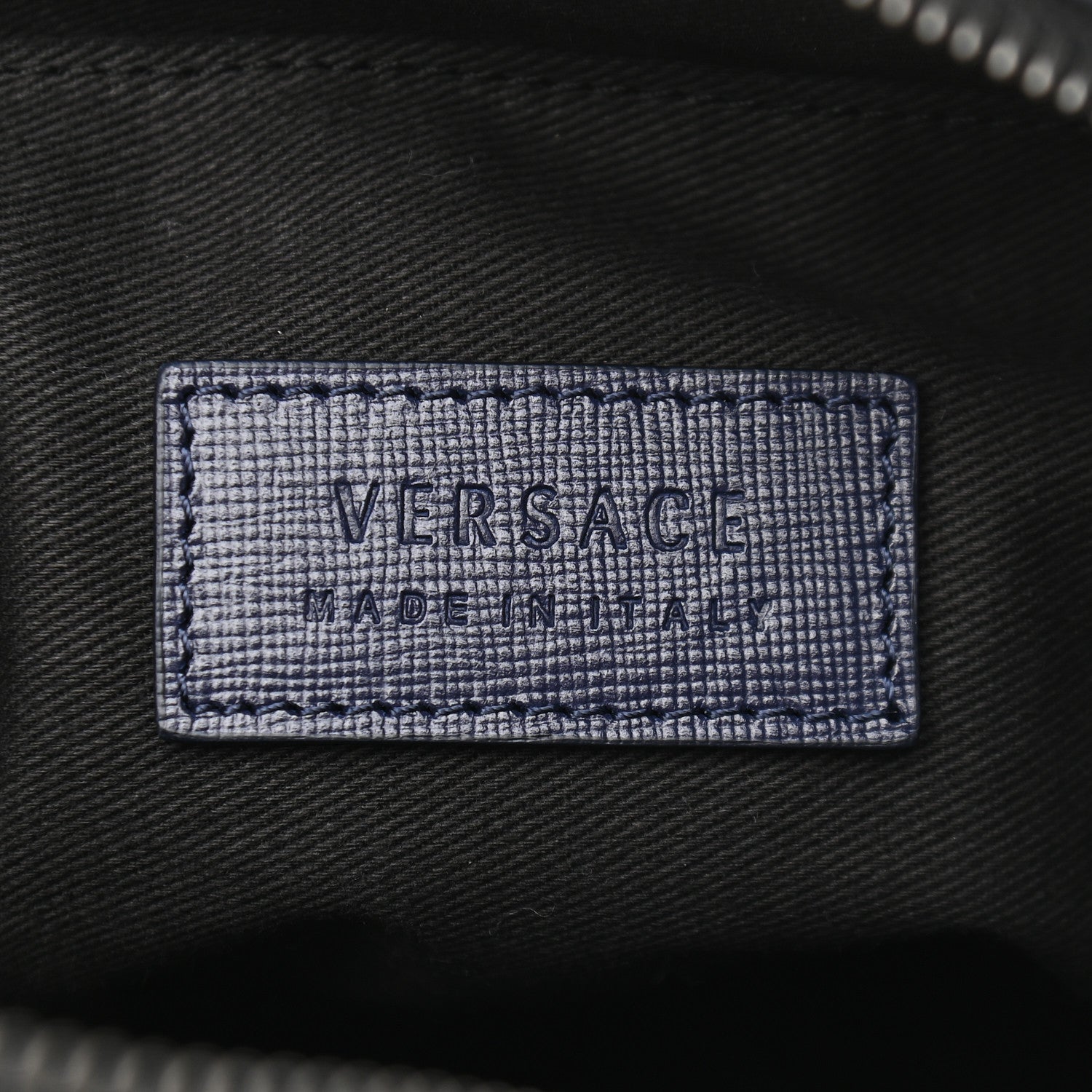 Versace Grained Calfskin Mens Messenger Bag Blue 6 of 8