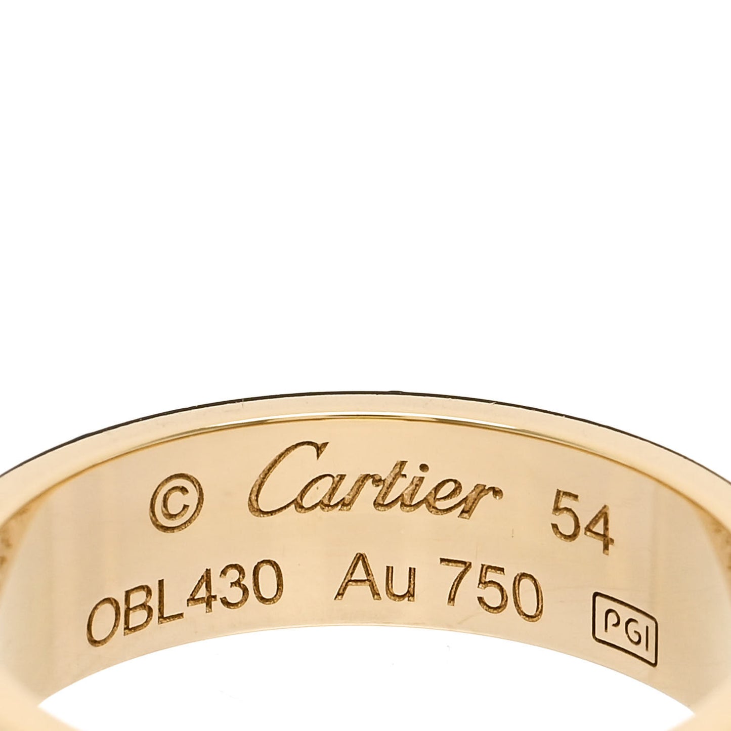 18K Yellow Gold 5.5mm LOVE Ring 54 6.75