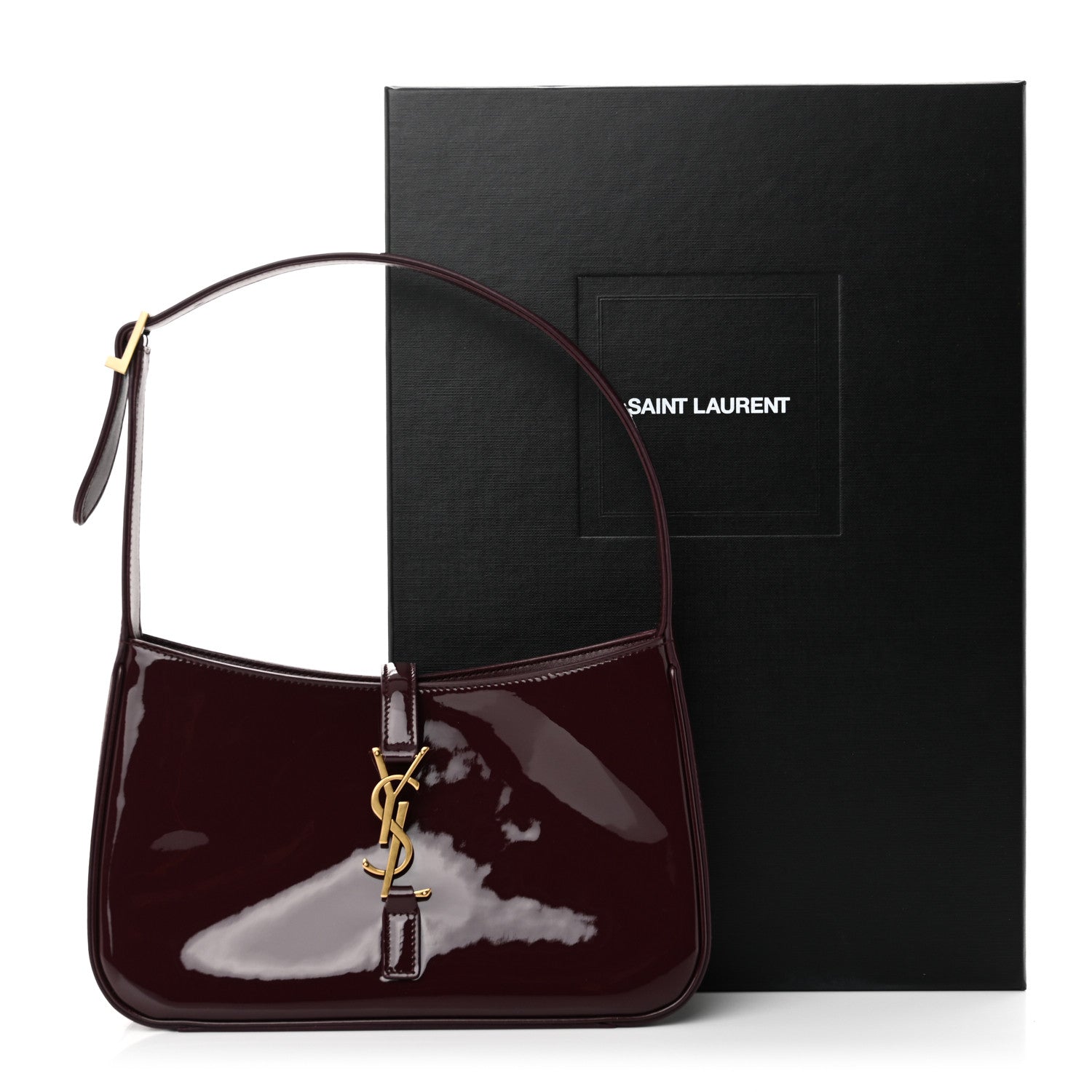 Saint Laurent Patent Le 5 A 7 Hobo Bordeaux 10 of 10