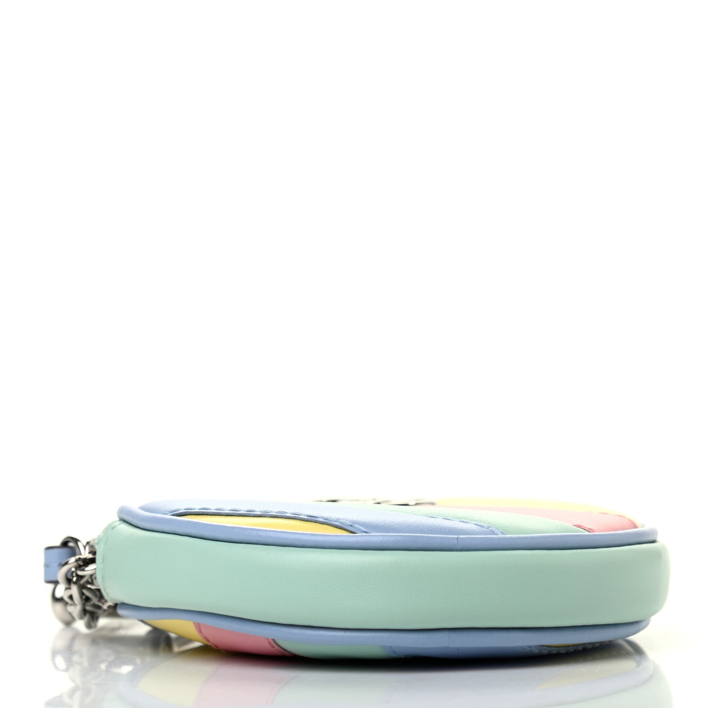 Calfskin Matelasse Diagonal GG Marmont Round Coin Purse Multicolor Pastel