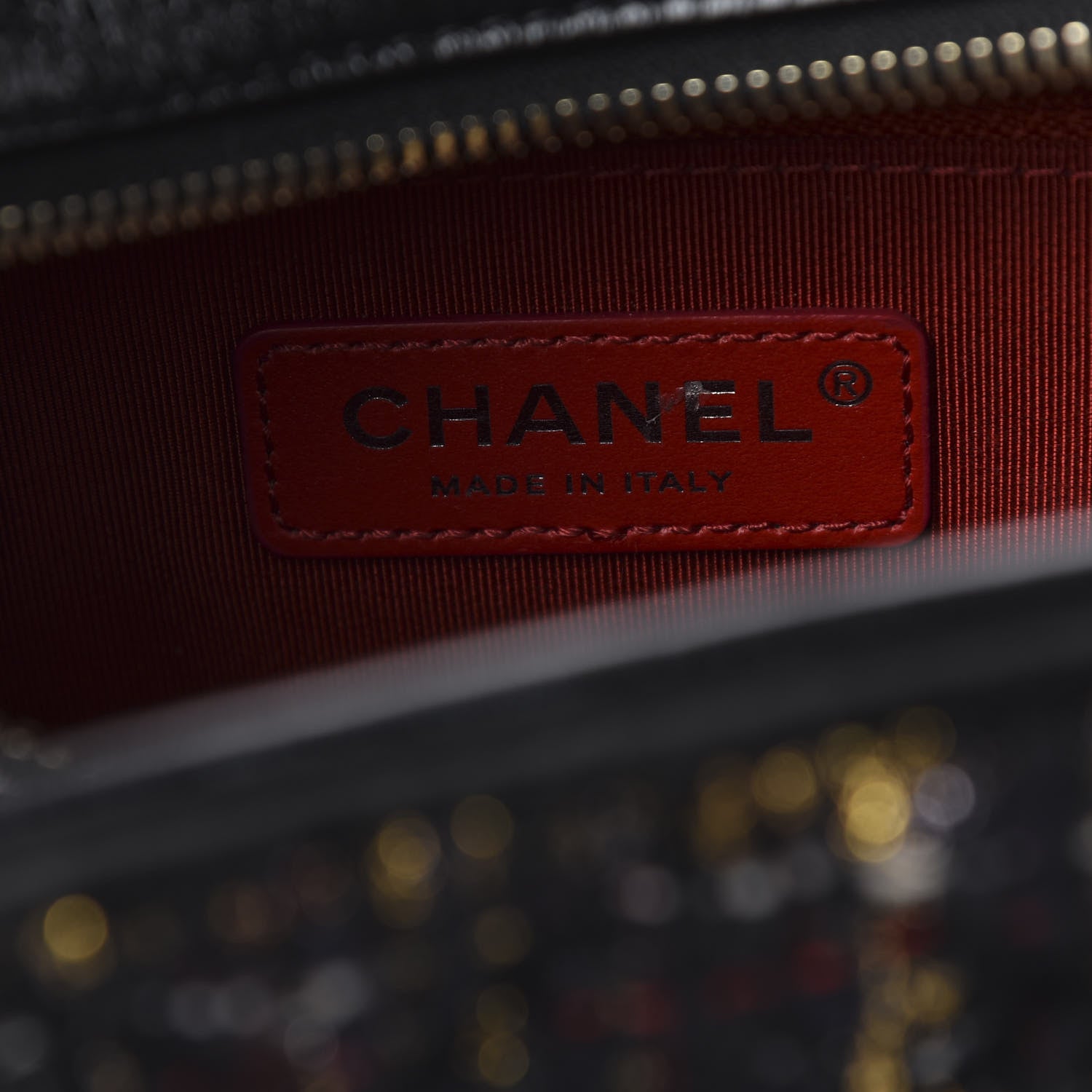 Chanel Tweed Calfskin Small Gabrielle Hobo Black Gold Red Ecru 6 of 11