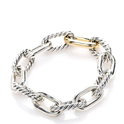 David Yurman Sterling Silver 18K Yellow Gold 13.5mm Large Madison Cable Link Bracelet 2 of 4