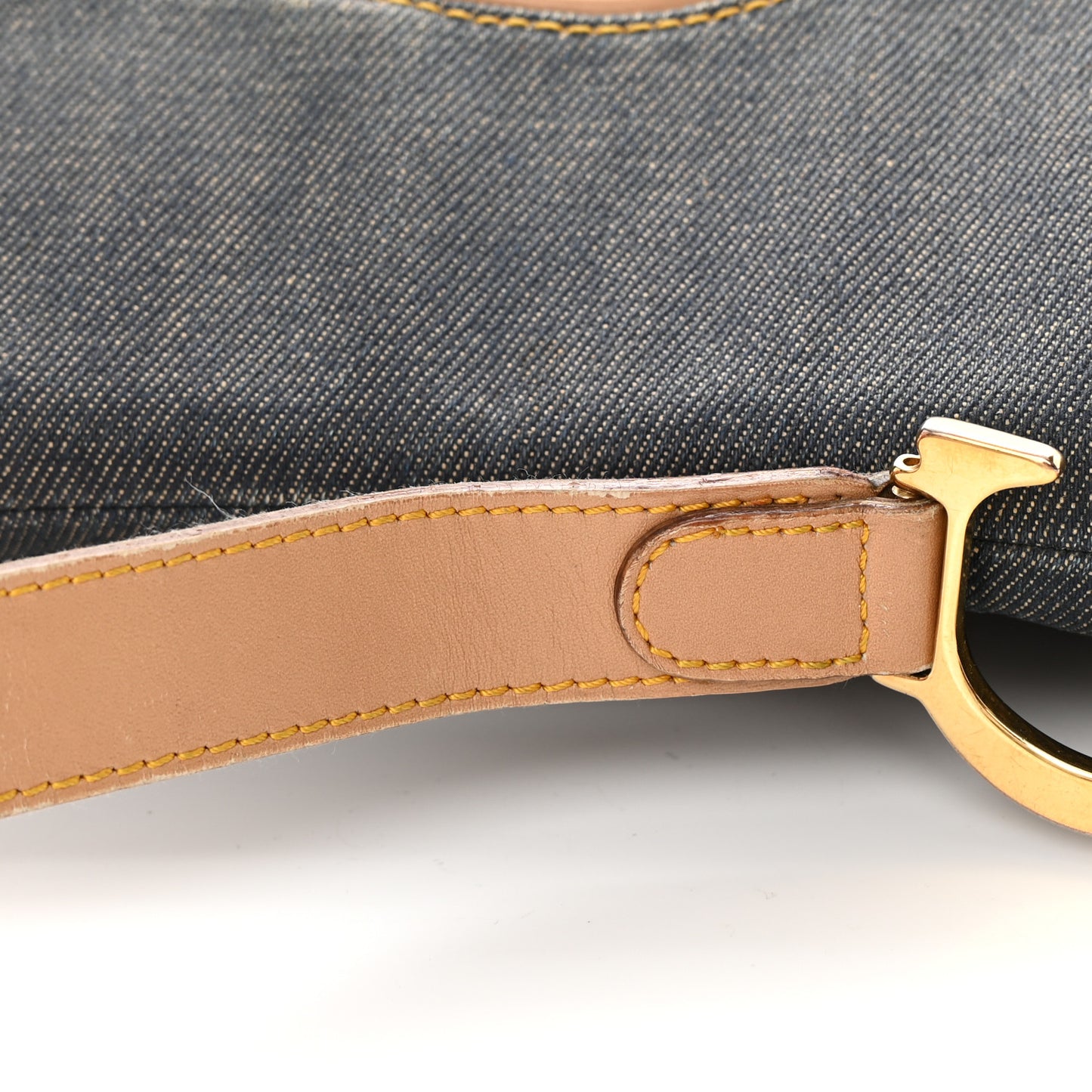 Denim Calfskin Saddle Bag Blue