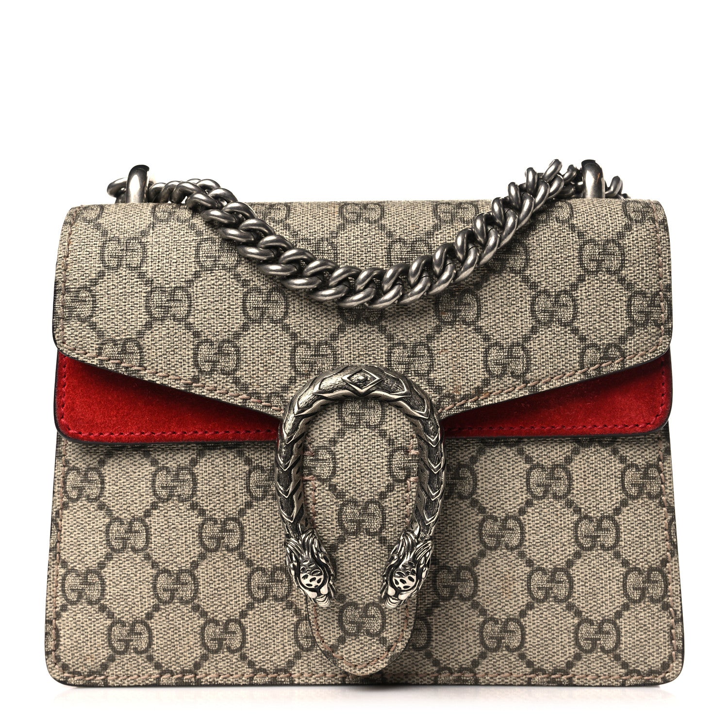 Gucci GG Supreme Monogram Mini Dionysus Shoulder Bag Hibiscus Red 1 of 9