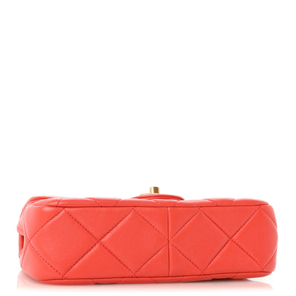 Chanel Lambskin Quilted Pearl Small Flap Dark Orange 4 of 12