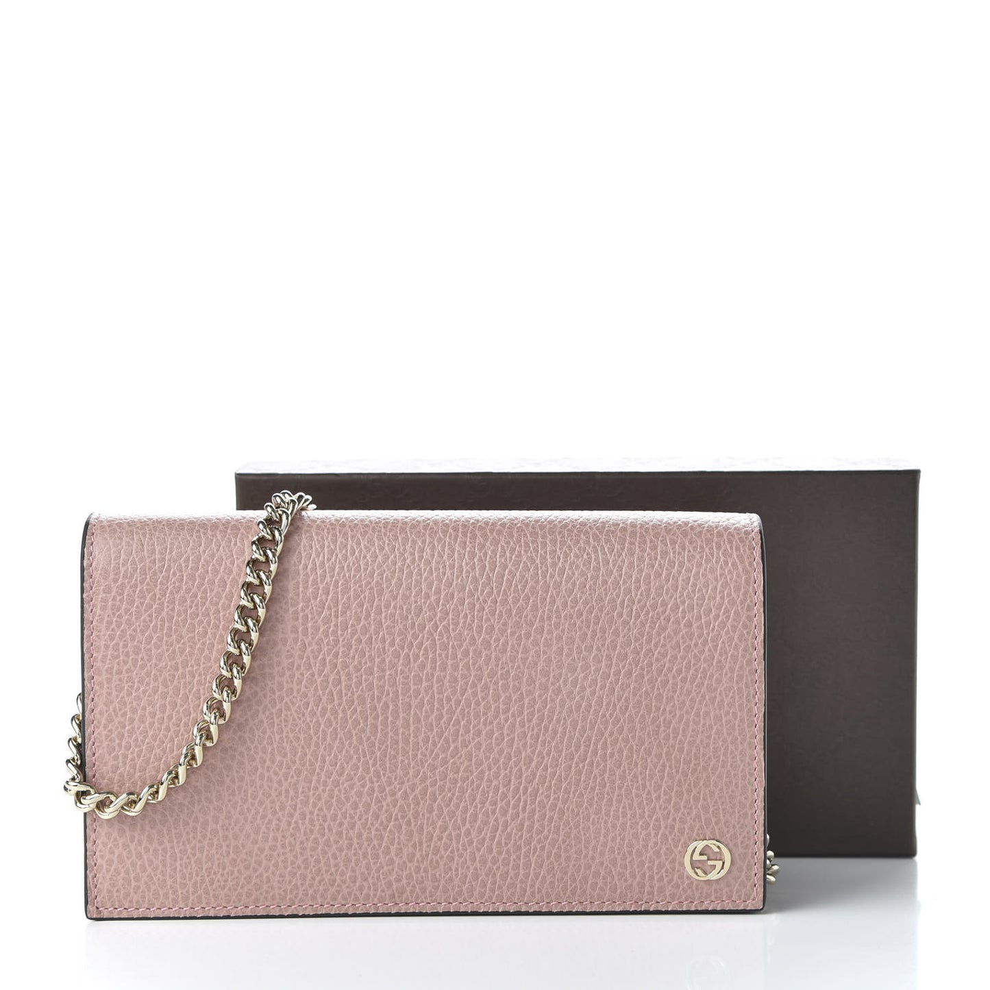 Dollar Calfskin Medium Betty Chain Wallet Soft Pink