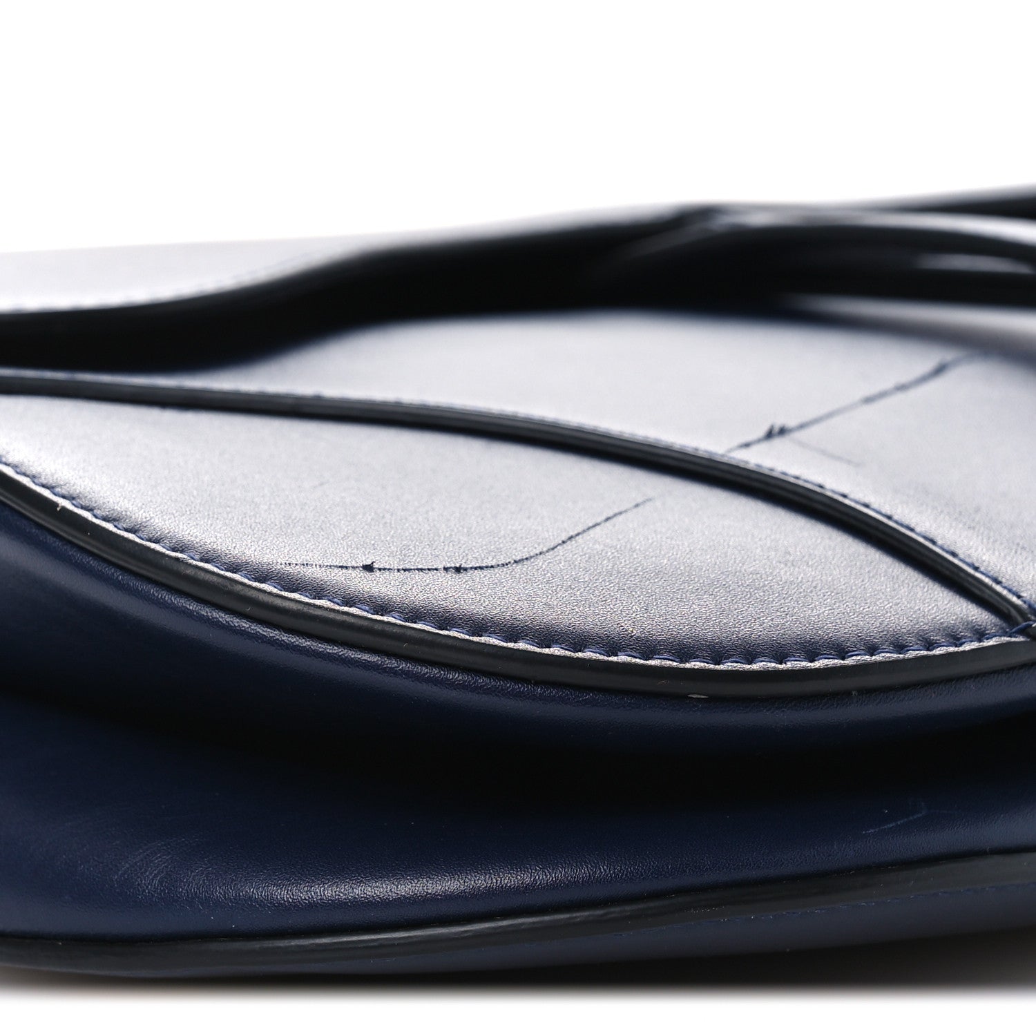 Christian Dior Calfskin Saddle Bag Blue 9 of 12