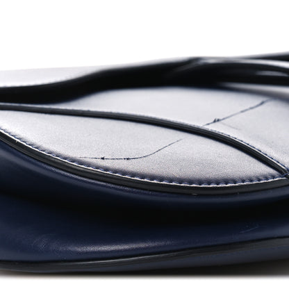 Christian Dior Calfskin Saddle Bag Blue 9 of 12
