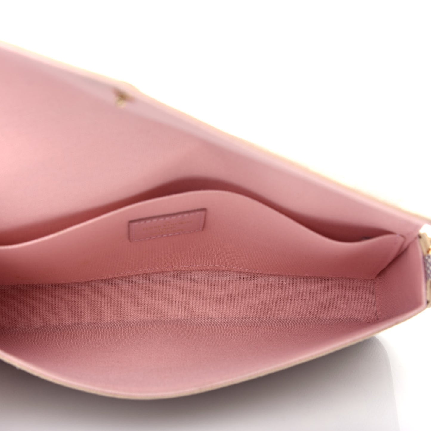 Damier Azur Pochette Felicie Chain Wallet Rose Ballerine
