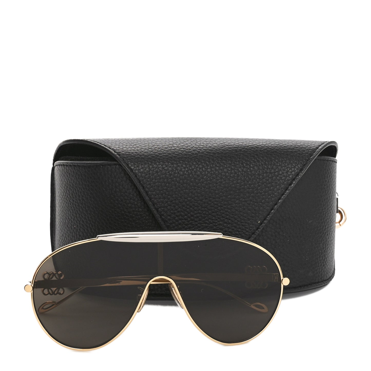 Metal Anagram Spoiler Aviator Oversized Sunglasses LW40111U Gold