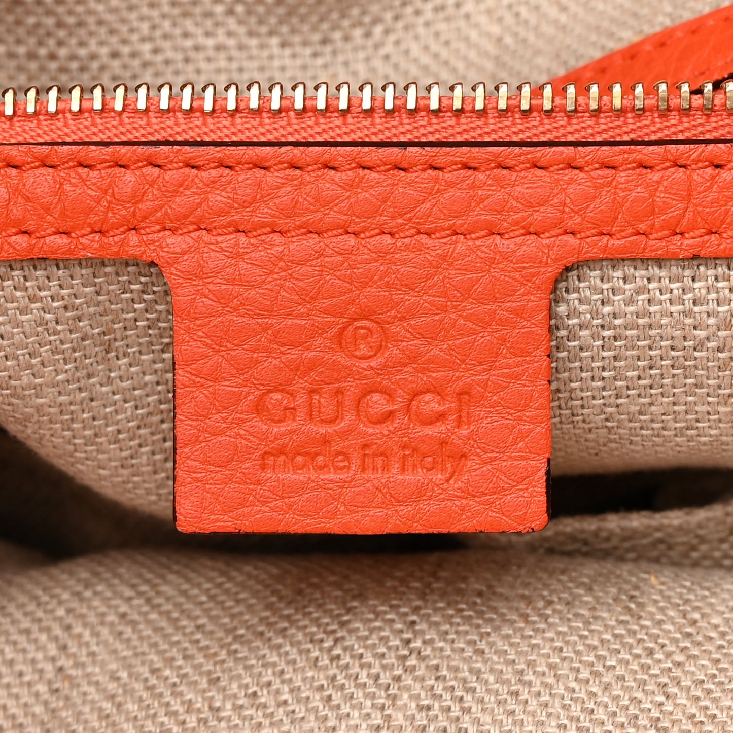 GG Monogram Calfskin Bucket Bag Orange