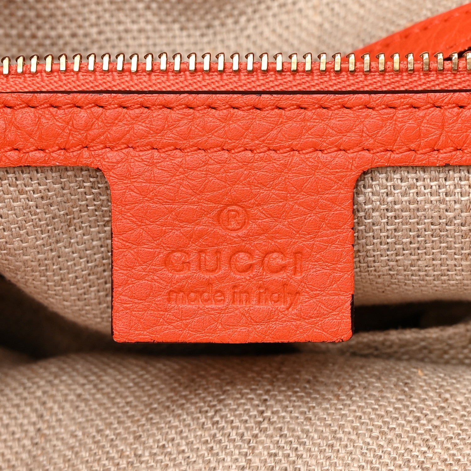 Gucci GG Monogram Calfskin Bucket Bag Orange 6 of 19