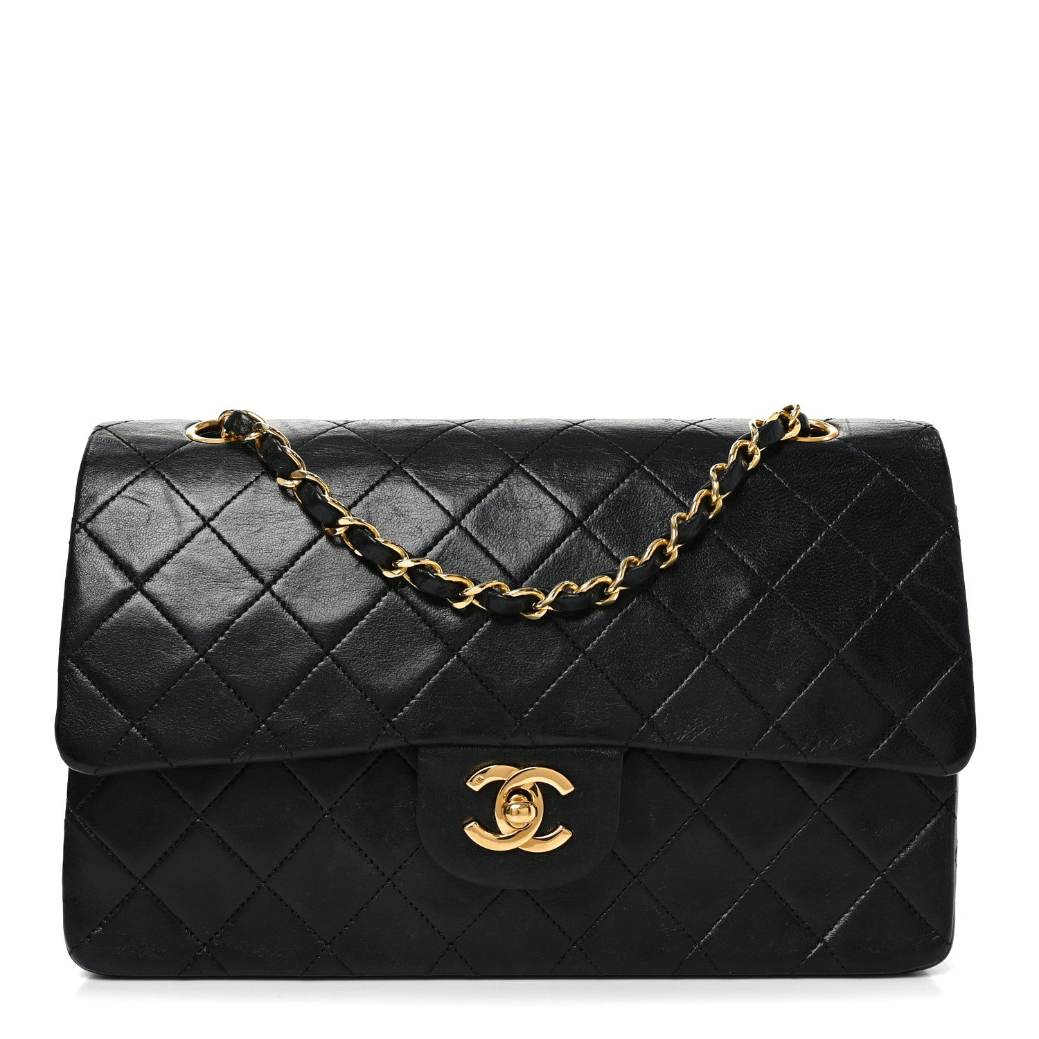 Chanel Lambskin Quilted Medium Double Flap Black 1 of 10