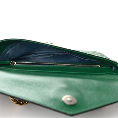 Gucci Calfskin Diagonal GG Medium Thiara Double Envelope Shoulder Bag Emerald Green Black 6 of 11