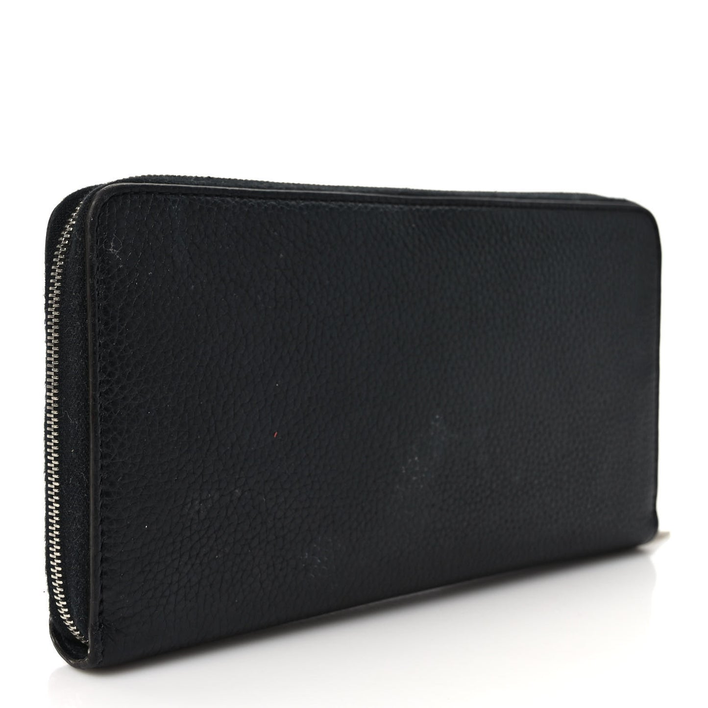 Calfskin Large Zip Around Multifunction Wallet Black Citron