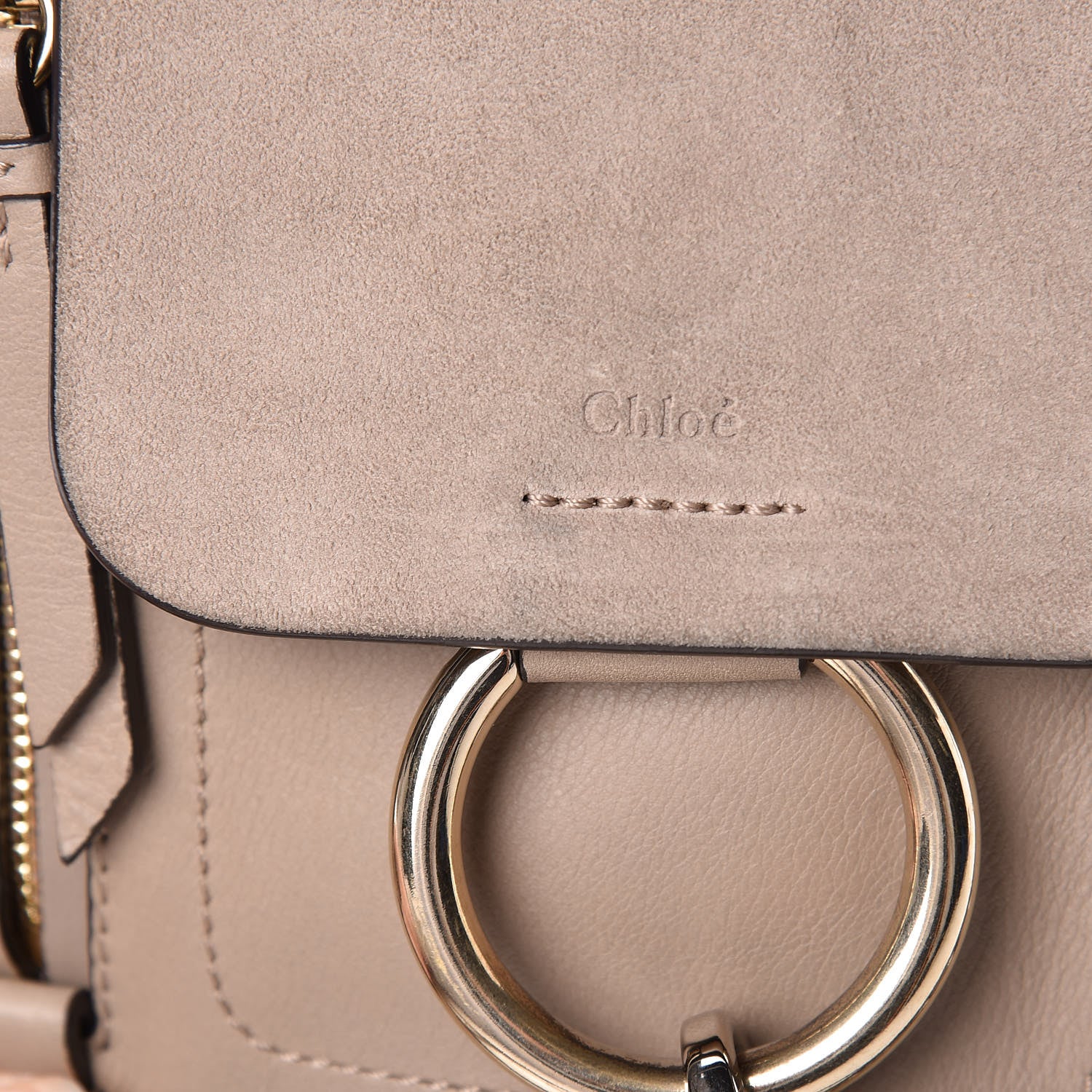 Chloe Suede Calfskin Mini Faye Backpack Motty Grey 17 of 25