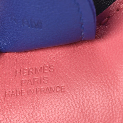 Hermes Milo Lambskin Grigri Rodeo Bag Charm MM Rose Azalee Bleu Electrique Vert Cypress 3 of 3