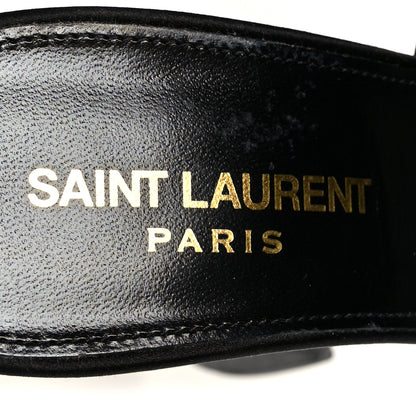 Saint Laurent Crepe Satin Boogie 110 Mule Sandals 37 Black 7 of 10