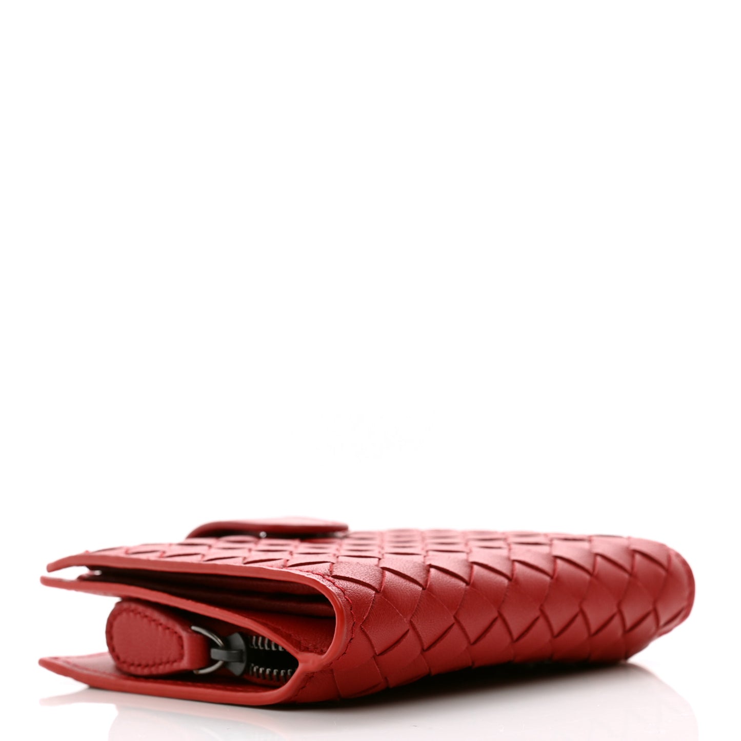 Nappa Intrecciato French Flap Wallet Red