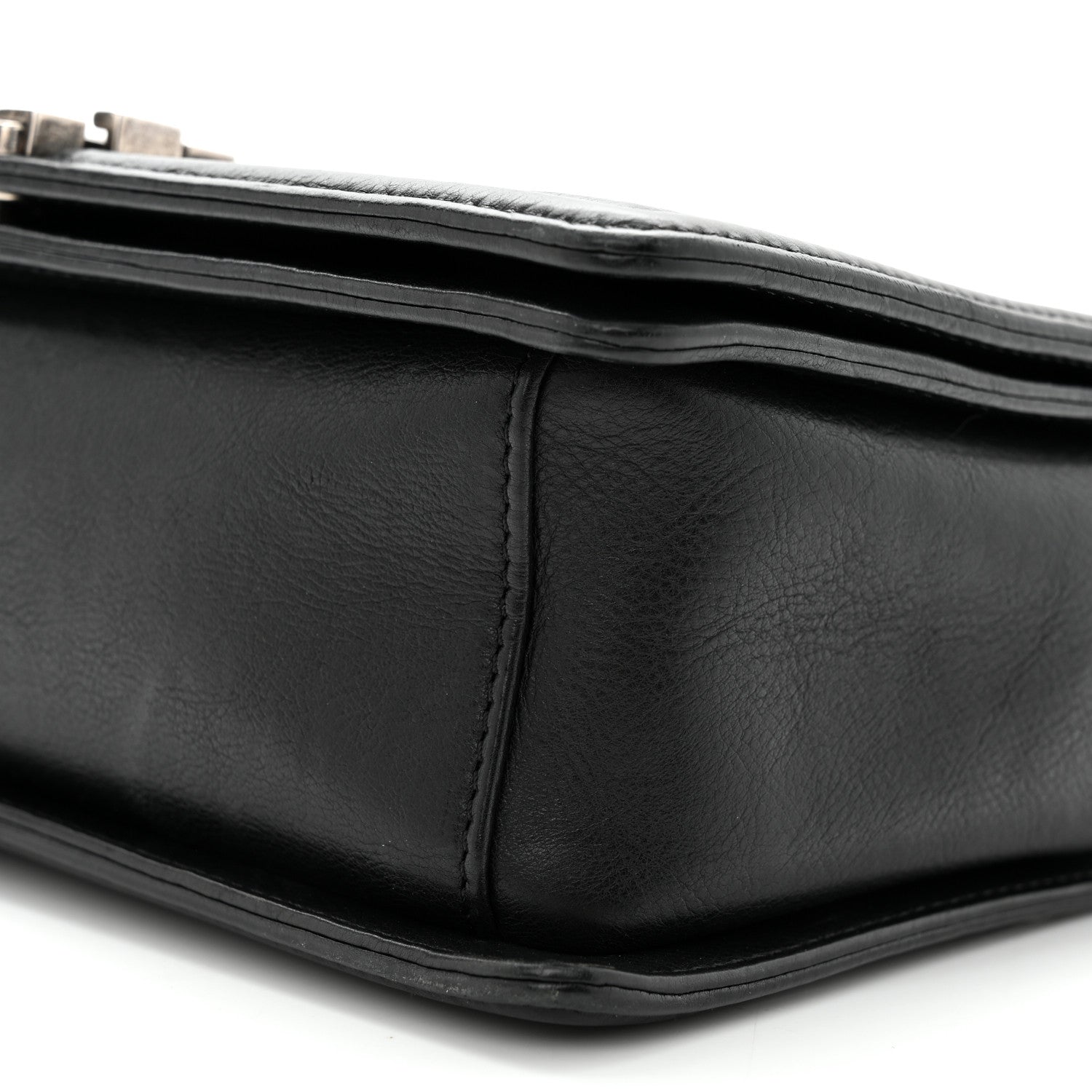Chanel Patent Calfskin Quilted Paris Bombay Medallion Embellished Medium Boy Flap Black 10 of 10