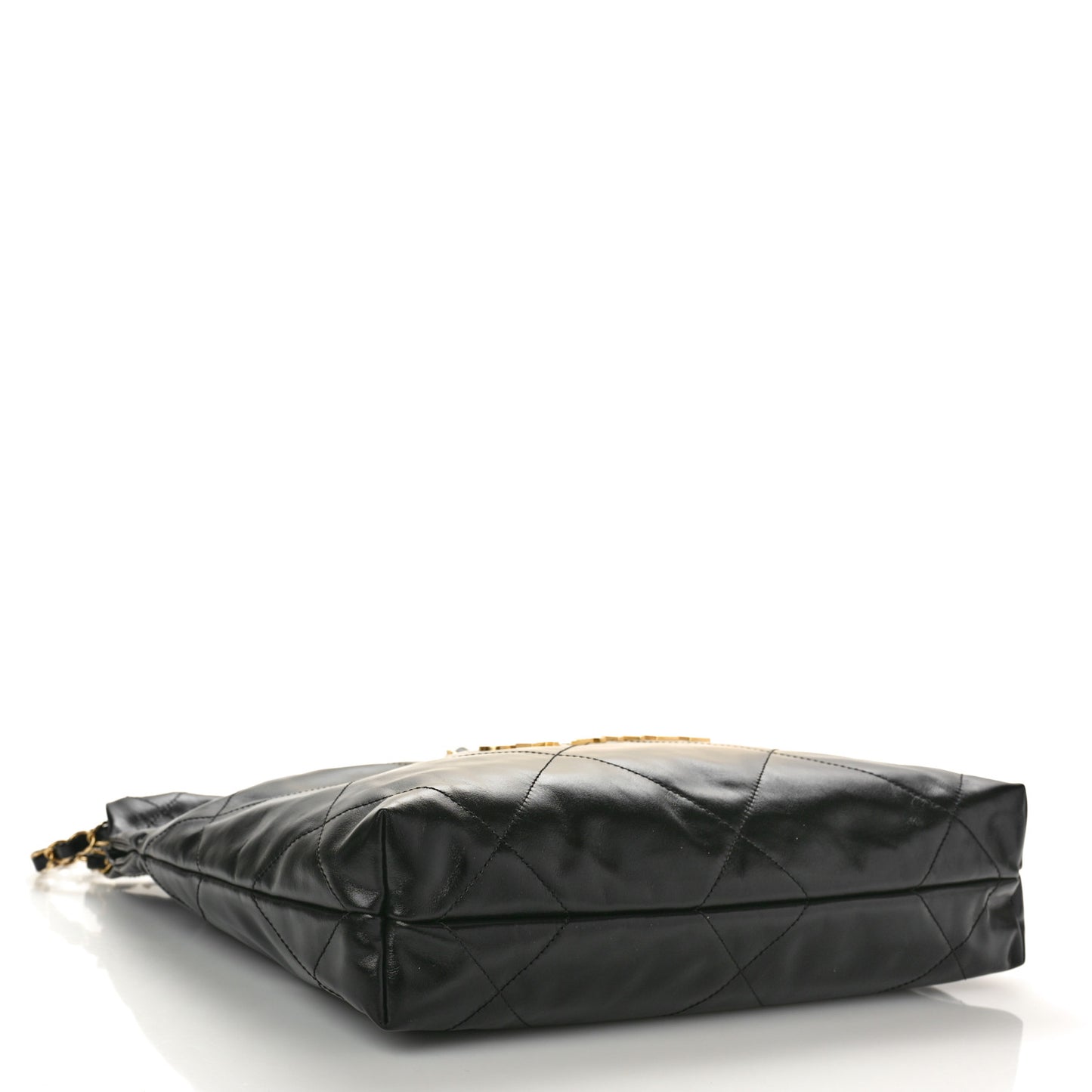 Shiny Calfskin Quilted Small Chanel 22 Black
